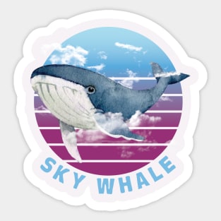 Sky Whale Floating In The Clouds Sticker